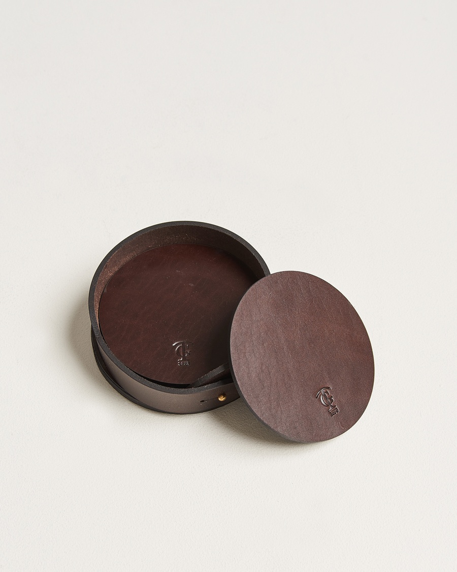 Tärnsjö Garveri Leather Coaster Set 006 Dark Brown – Brun