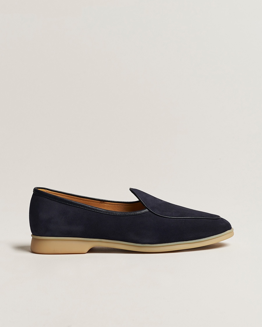 Herr | | Baudoin & Lange | Stride Loafers Navy Suede