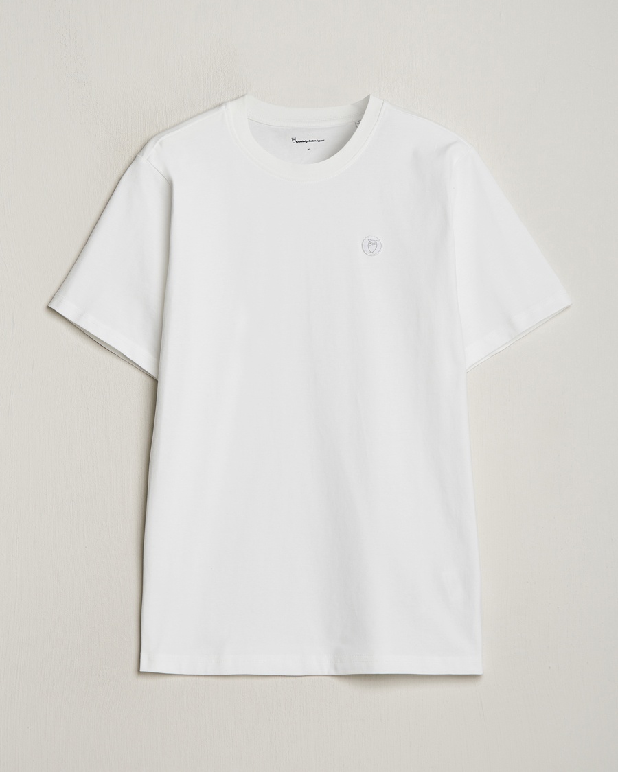 KnowledgeCotton Apparel Loke Badge T-Shirt Bright White – Vit