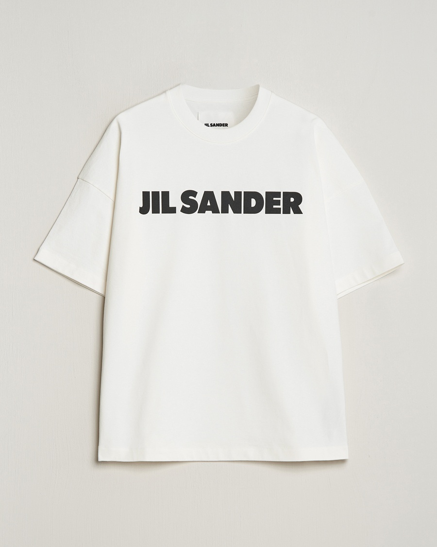 Jil Sander Round Collar Logo T-Shirt White – Vit