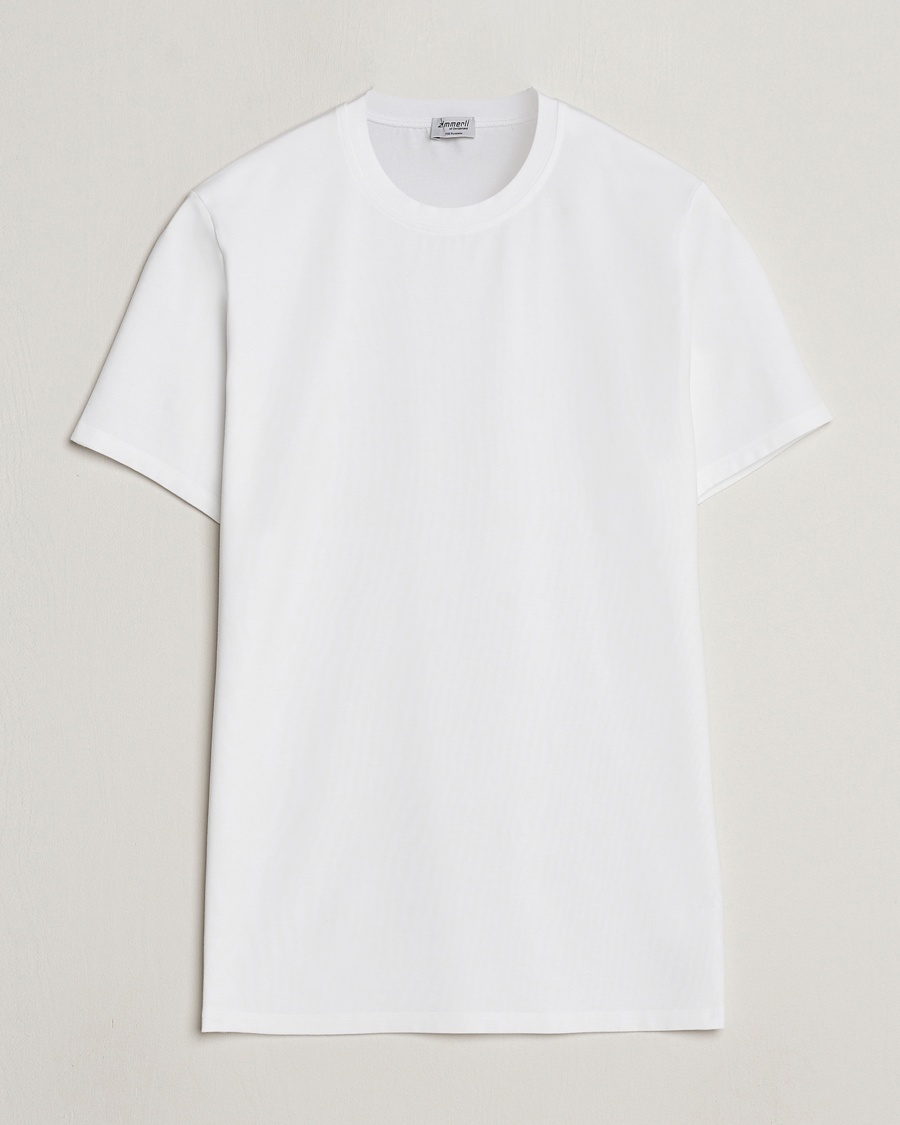 Zimmerli of Switzerland Pureness Modal Crew Neck T-Shirt White – Vit