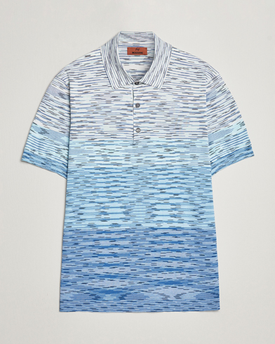Herr | Missoni | Missoni | Space Dyed Knitted Polo White/Blue