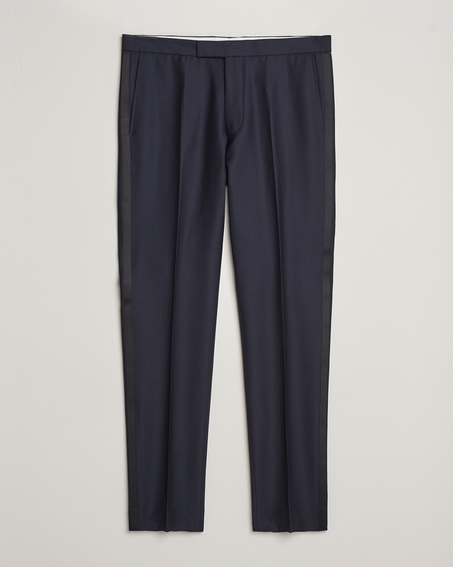 Herr | Fira stilfullt på nyår | Oscar Jacobson | Denz Wool Tuxedo Trousers Navy