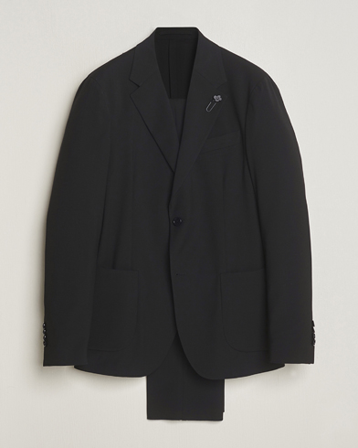 Herr | Kostymer | Lardini | Travellers Soft Wool Suit Black