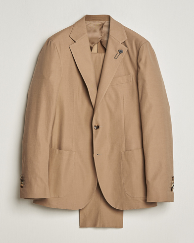 Herr | Kostymer | Lardini | Solaro Cotton Suit Light Brown