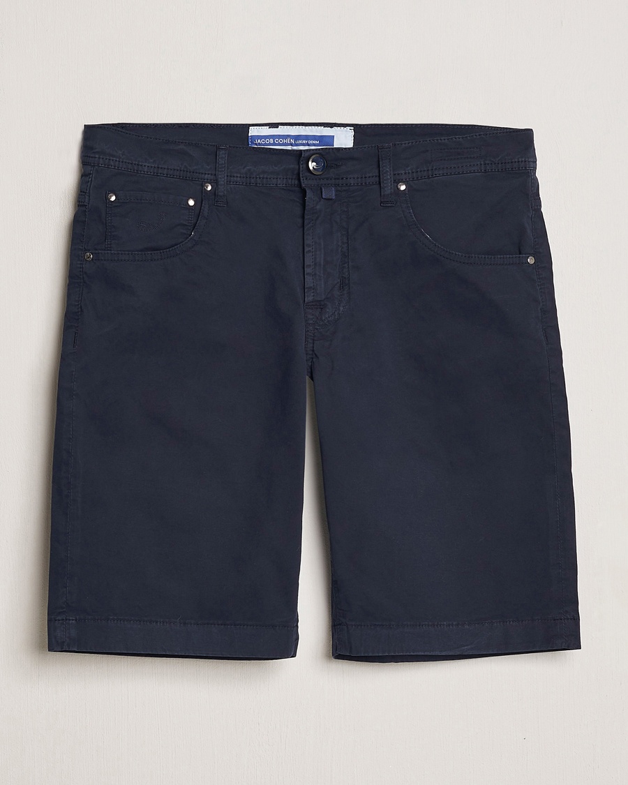  Nicolas Cotton Gabardine Shorts Navy