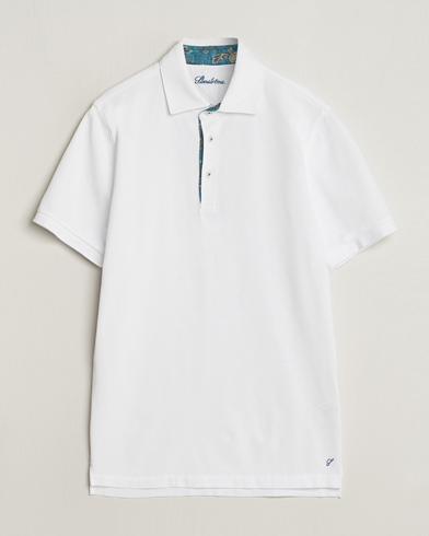 Herr | Business & Beyond | Stenströms | Cotton Pique Contrast Polo Shirt White