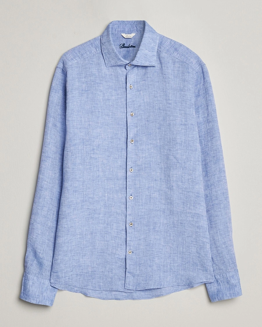 Herr | Udda kavaj | Stenströms | Slimline Cut Away Linen Shirt Blue