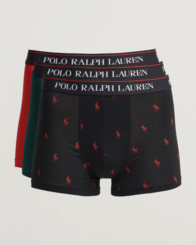 Herr | 20% rea | Polo Ralph Lauren | 3-Pack Cotton Stretch Trunk Red/Black PP/Hunter Green