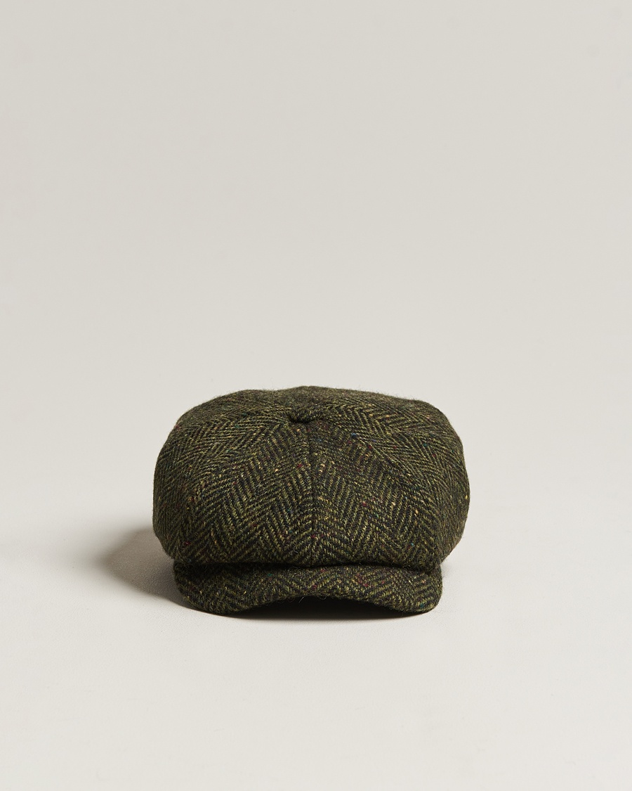 Wigéns Newsboy Retro Donegal Wool Dark Green – Grön