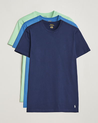 Herr | Kortärmade t-shirts | Polo Ralph Lauren | 3-Pack Crew Neck T-Shirt Green/Blue/Navy
