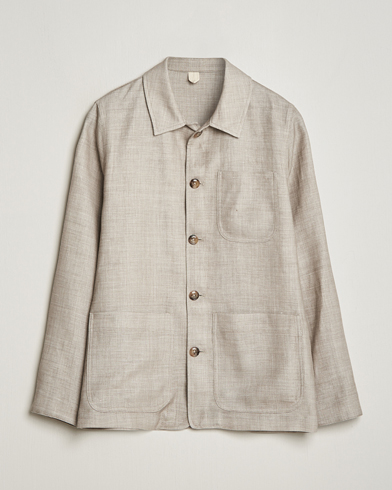 Herr | Altea | Altea | Wool/Linen Chore Jacket Light Beige
