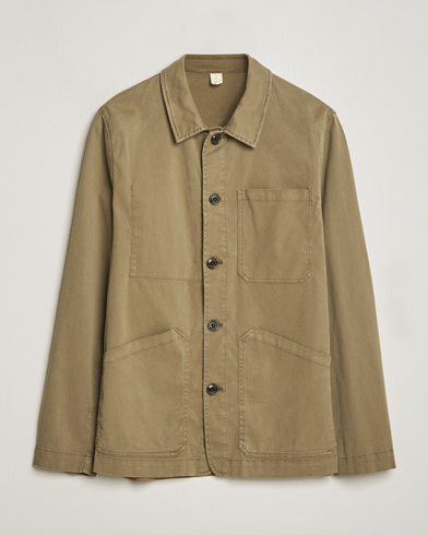Herr | Dressade jackor | Altea | Soft Cotton Shirt Jacket Olive