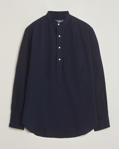 Herr |  | Gitman Vintage | Tonal Seersucker Popover Shirt Navy