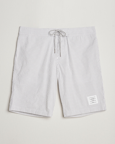 Herr | Thom Browne | Thom Browne | Seersucker Drawstring Board Shorts Light Grey