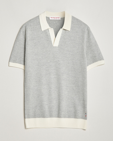 Herr | Pikéer | Orlebar Brown | Horton Contrast Knitted Polo White/Grey
