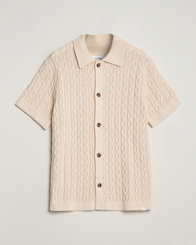 Herr | Skjortor | LES DEUX | Garret Knitted Short Sleeve Shirt Ivory