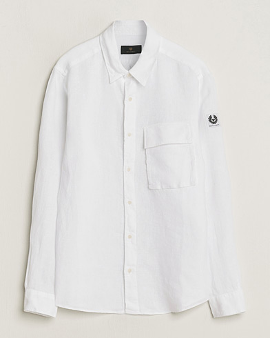  Scale Linen Pocket Shirt White