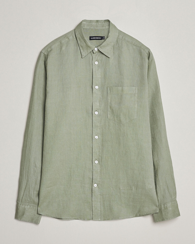 Herr | J.Lindeberg | J.Lindeberg | Regular Fit Clean Linen Shirt Oil Green