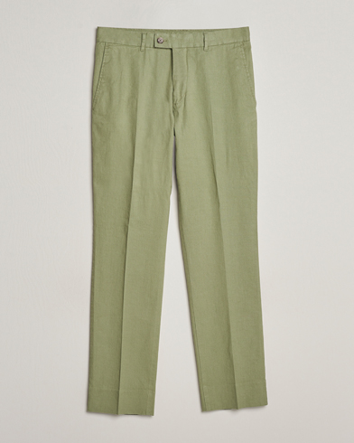 Herr | Linnebyxor | J.Lindeberg | Lois Cotton/Linen Stretch Pants Oil Green