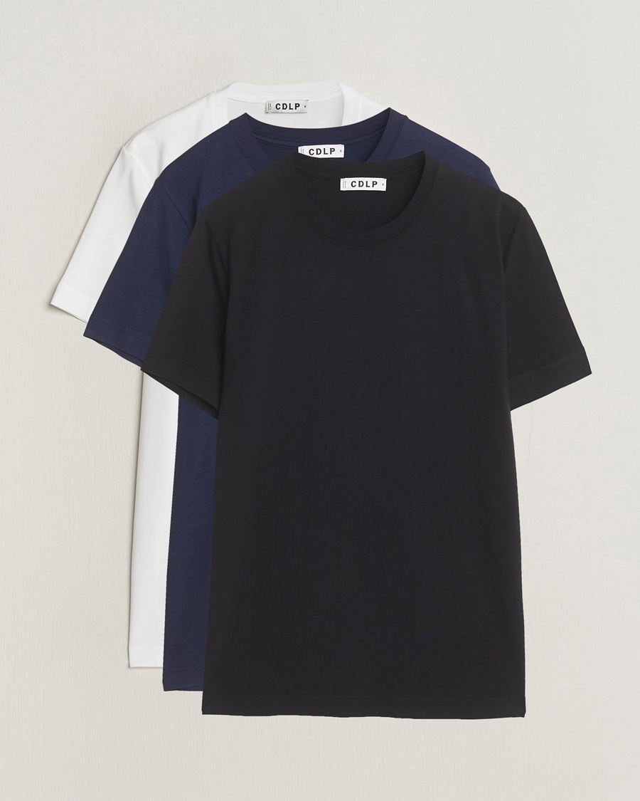 Herr | CDLP | CDLP | 3-Pack Midweight T-Shirt White/Navy/Black