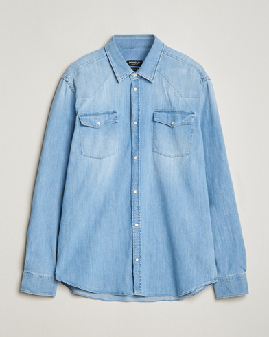 Herr | Jeansskjortor | Dondup | Slim Fit Pocket Denim Shirt Light Blue