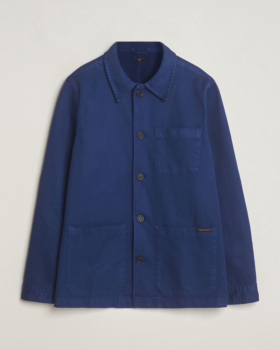 Nudie Jeans Barney Worker Overshirt Mid Blue – Blå