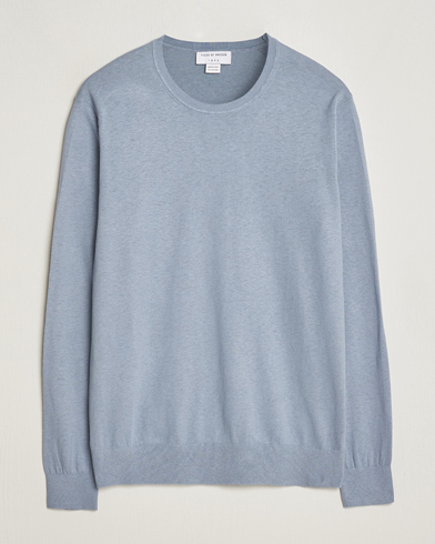 Herr | Tröjor | Tiger of Sweden | Michas Cotton/Linen Knitted Sweater Polar Blue