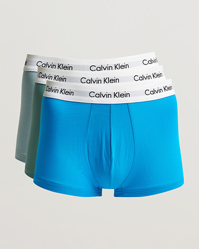 Herr | Underkläder | Calvin Klein | Cotton Stretch Trunk 3-pack Blue/Dust Blue/Green