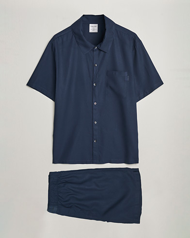 Herr | Pyjamas & Morgonrockar | Calvin Klein | Viscose Short Sleeve Pyjama Set Blue Shadow
