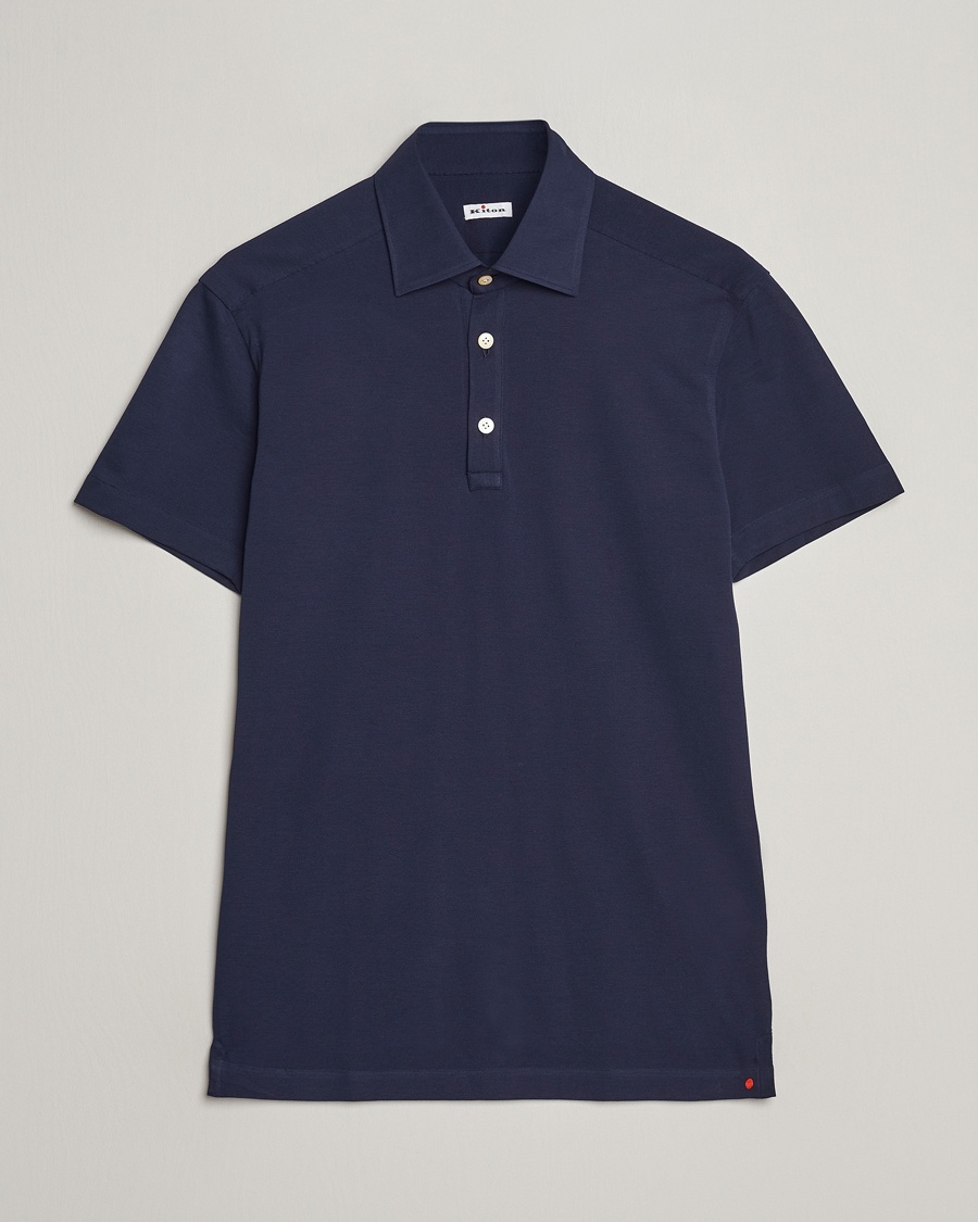 Herr | Kortärmade pikéer | Kiton | Short Sleeve Jersey Polo Navy