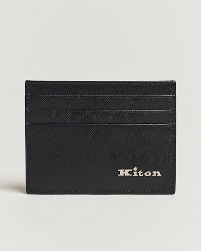 Herr | Plånböcker | Kiton | Saffiano Leather Cardholder Black