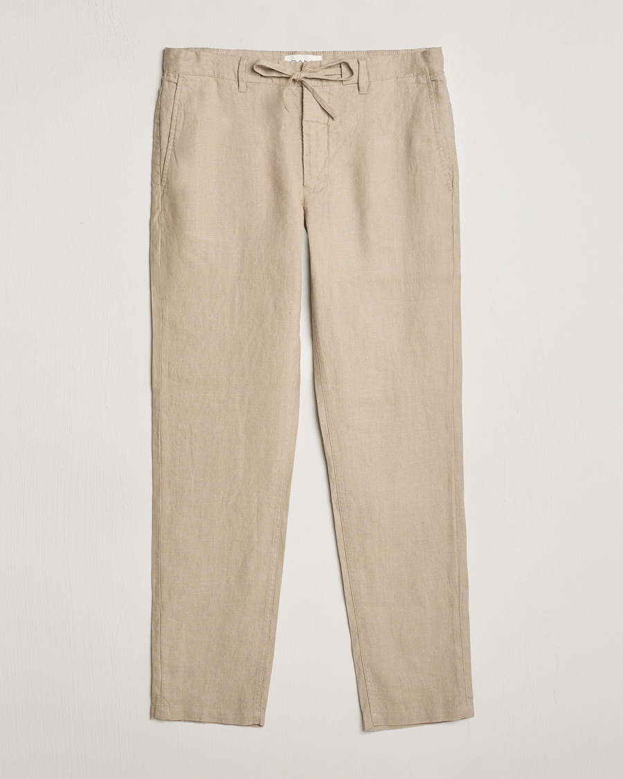 Herr | Linnebyxor | GANT | Relaxed Linen Drawstring Pants Dry Sand