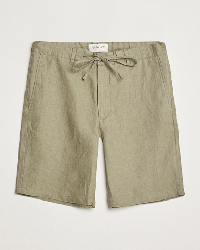  Relaxed Linen Drawstring Shorts Dried Clay