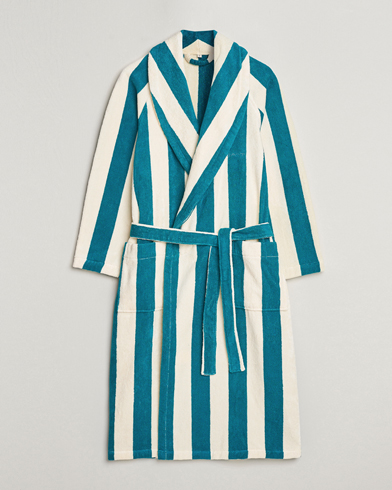 Herr | Pyjamas & Morgonrockar | GANT | Striped Robe Ocean Turquoise/White