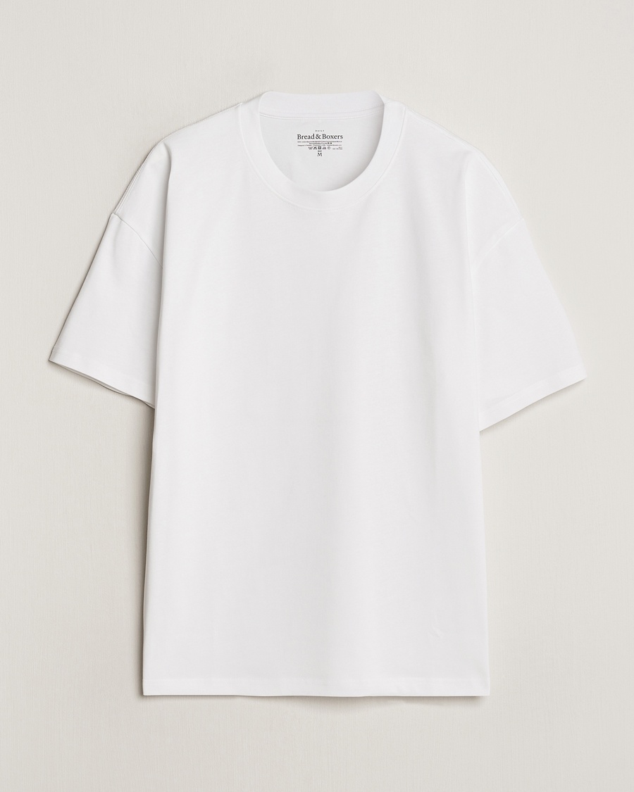 Herr | T-Shirts | Bread & Boxers | Textured Heavy Crew Neck T-Shirt White