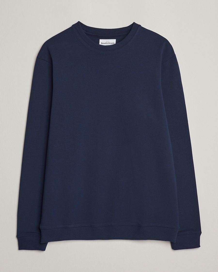 Bread & Boxers Loungewear Crew Neck Sweatshirt Navy Blue – Blå