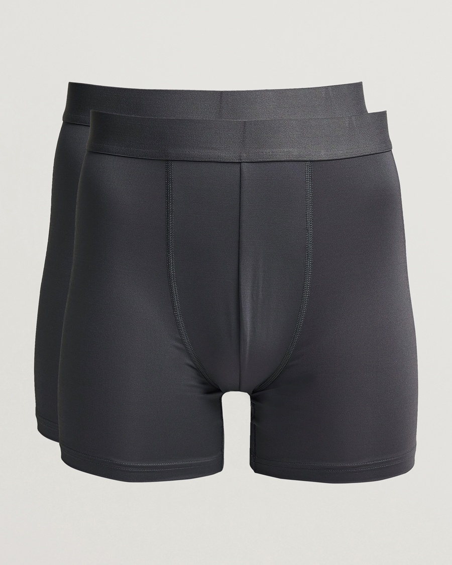 Bread & Boxers 2-Pack Active Boxer Brief Iron Grey – Svart