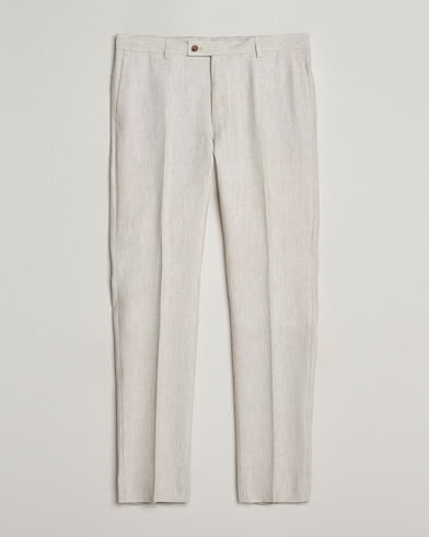 Herr | Kostymbyxor | Morris | Bobby Linen Suit Trousers Khaki