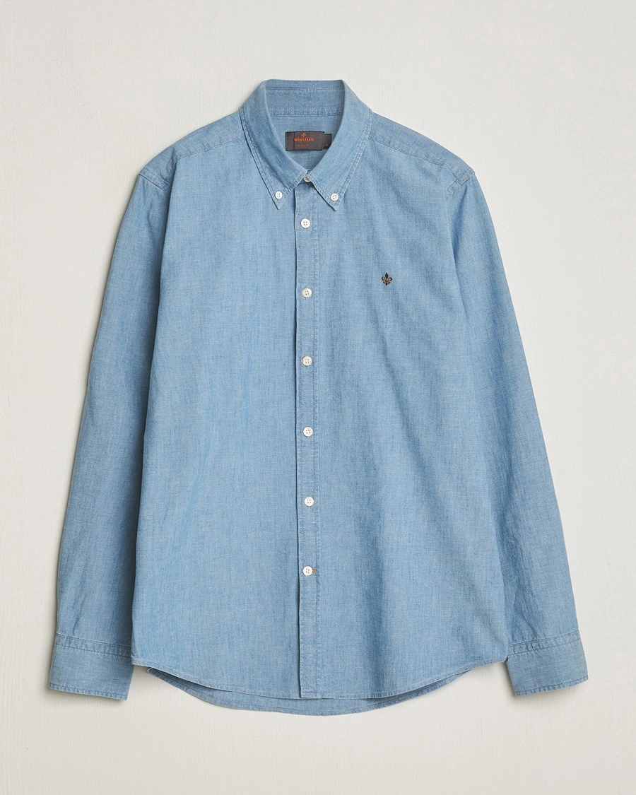 Herr | Morris | Morris | Slim Fit Chambray Shirt Blue