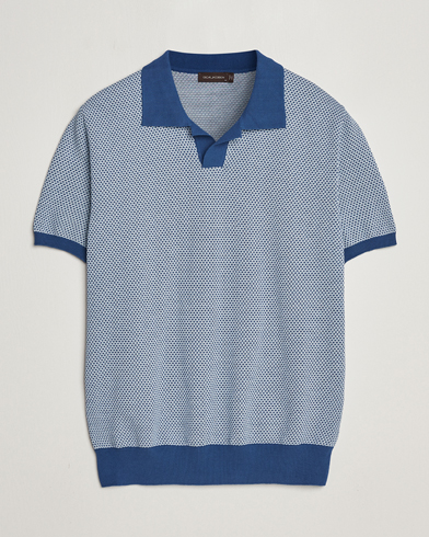 Herr | Pikéer | Oscar Jacobson | Dalius Structured Cotton Polo Blue