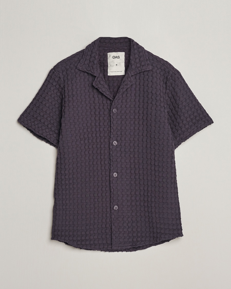 Herr | Kortärmade skjortor | OAS | Cuba Waffle Shirt Nearly Black