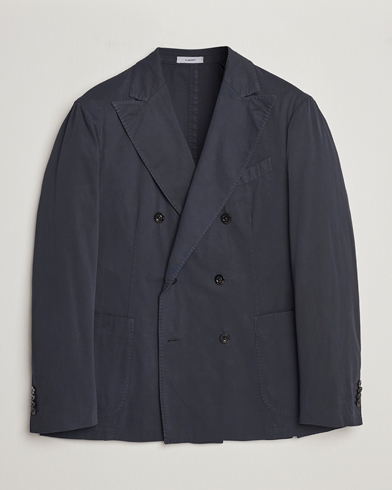 Herr | Bomullskavajer | Boglioli | K Jacket Double Breasted Cotton Blazer Navy