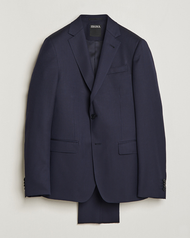 Herr | Zegna | Zegna | Tailored Wool Striped Suit Navy