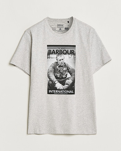 Herr | T-Shirts | Barbour International | Mount Steve McQueen T-Shirt Grey Marl