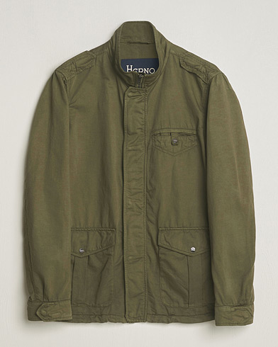 Herr | Dressade jackor | Herno | Washed Cotton/Linen Field Jacket Military