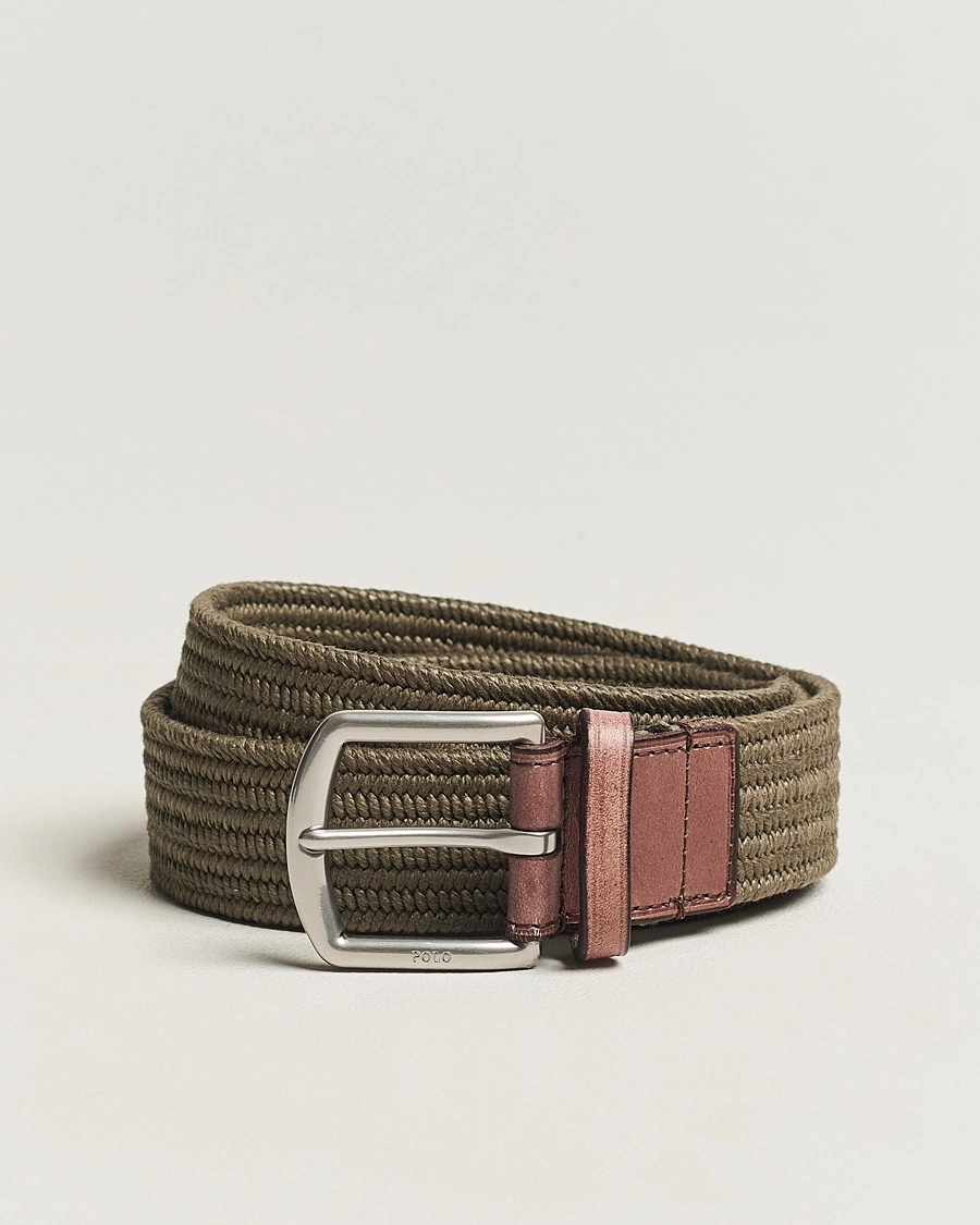 Herr | Tillfälligt säsongserbjudande | Polo Ralph Lauren | Braided Cotton Elastic Belt Canopy Olive