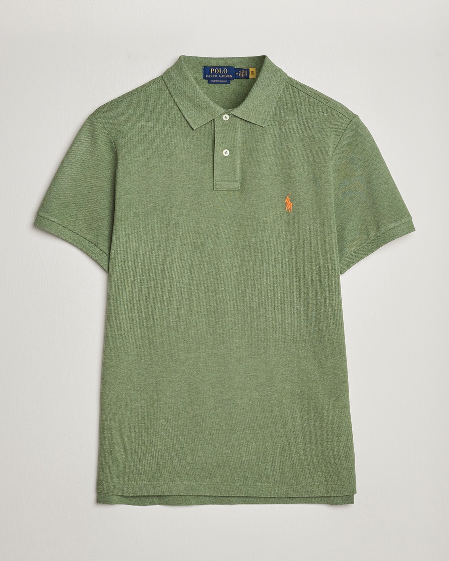 Herr | Pikéer | Polo Ralph Lauren | Custom Slim Fit Polo Cargo Green Heather