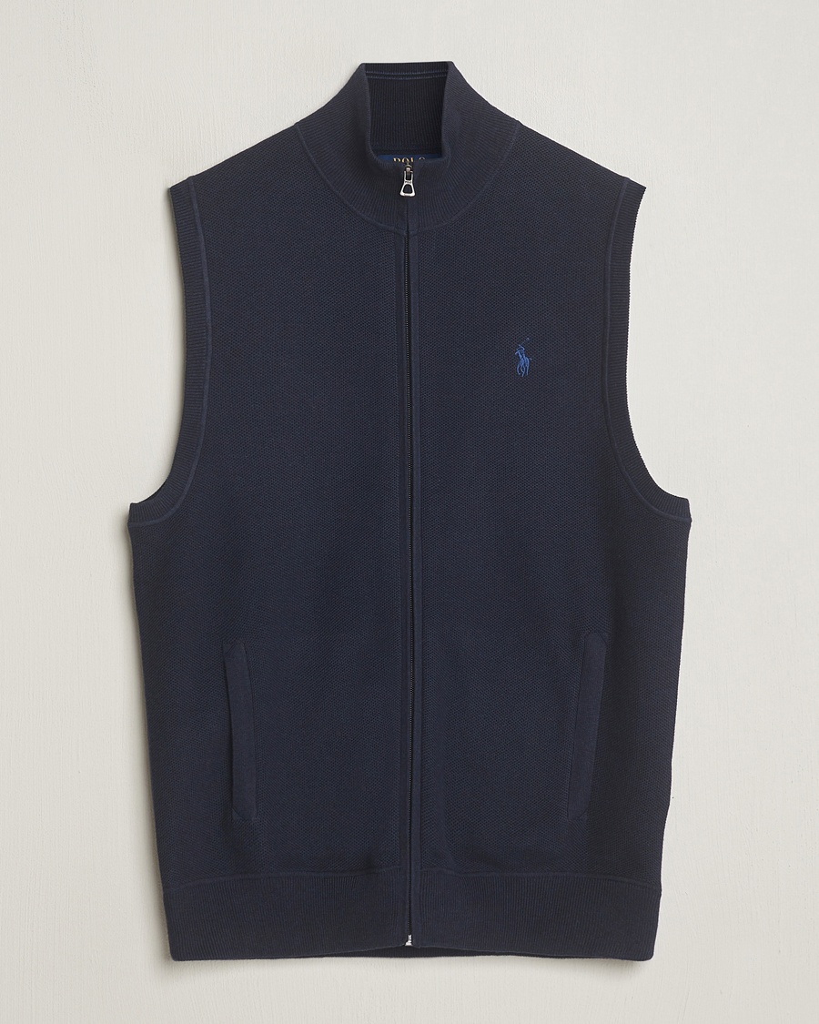 Herr | | Polo Ralph Lauren | Cotton Full-Zip Vest Navy Heather
