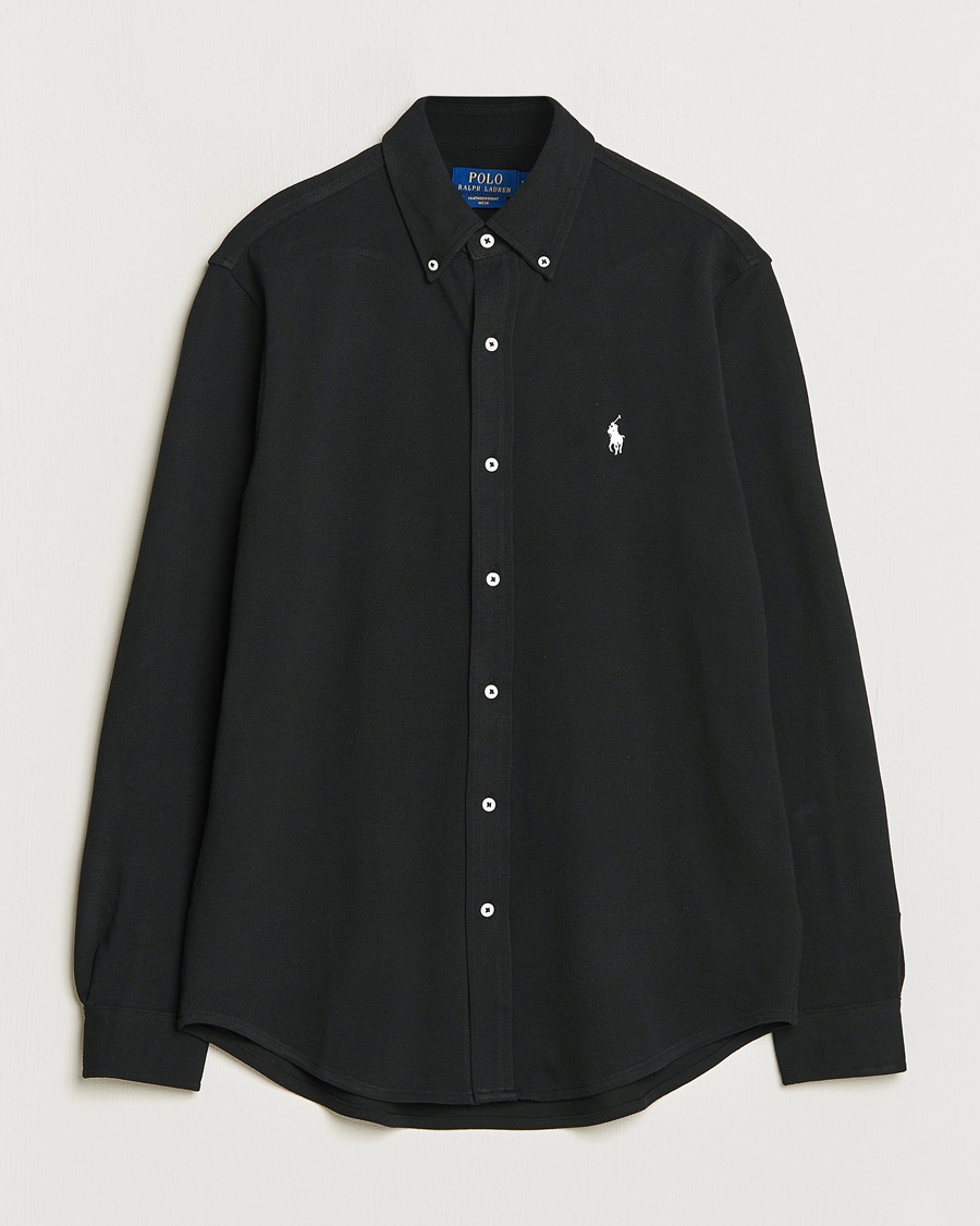 Polo Ralph Lauren Featherweight Mesh Shirt Polo Black – Svart